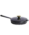 Fireup Cookware Rapid Heat Enameled Cast Iron 10" Frying Pan With Lid In Black