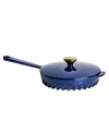 Fireup Cookware Rapid Heat Enameled Cast Iron 10" Frying Pan With Lid In Blue