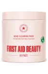 First Aid Beauty Acne Clearing Pads With 2% Salicylic Acid In Transparent