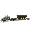 First Gear 1/64 Black Husky Peterbilt W/ Fontaine Renegade Lowboy & Husky Manure Spreader, Dcp - 14 Years+ - Ag