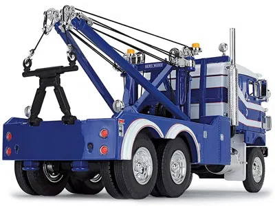 First Gear 1953 Kenworth Bullnose Heavy-duty Holmes Wrecker Tow Truck Rich Blue And White 1/34 Diecast Model By