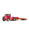 First Gear Dcp 1/64 Orange & Fuchsia Mack Pinnacle W/ Talbert Traveling-axle Trailer - Ages 14+ Years
