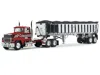 First Gear Ford Ltl 9000 Day Cab With East End Dump Trailer Red And Black 1/64 Diecast Model By Dcp/