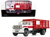First Gear Gmc 6500 Stake Truck White And Red 1/34 Diecast Model By