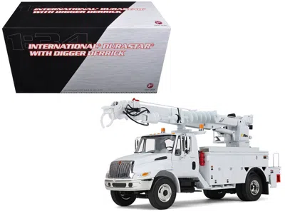 First Gear International Durastar Truck With Digger Derrick Body "altec" White 1/34 Diecast Model By