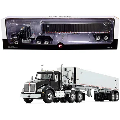 First Gear Kenworth T880 East Genesis End Dump Trailer 1 By 50 Scale Diecast Model Cab Black & Chrome