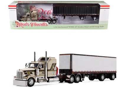 First Gear Kenworth W900l With 60" Aerodyne Sleeper And 40' Vintage Trailer "red's Favorites - Jason Sanders" B