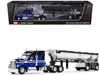 First Gear Kenworth W990 76" Mid-roof Sleeper And Mac Half Round End Dump Trailer Blue And Black 1/64 Diecast M In Blue