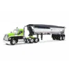First Gear Kenworth W990 Day Cab & Mac Half-round Tandem-axle Dump Trailer Lime Green & Black 1-64 Scale Diecas