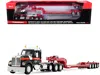 First Gear Kenworth W990 Heavy Haul Day Cab And Magnitude Tri-axle Lowboy Trailer With Flip Tail "mammoet" Blac In Multi