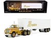 First Gear Mack R-model Day Cab And 40' Vintage Trailer Yellow With Red Stripes And White Top "mack Anniversary In White