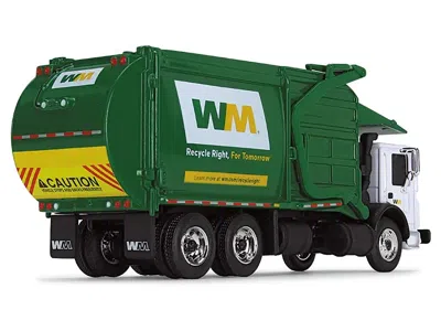 First Gear Mack Terrapro Refuse Garbage Truck With Front Loader "waste Management" White And Green 1/87 (ho) Di