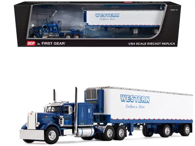 First Gear Peterbilt 351 With 63" Flat Top Sleeper And 40' Vintage Trailer With Reefer "western Distributing" B