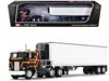 First Gear Peterbilt 352 Coe 86" Sleeper And 40' Vintage Trailer With Reefer Black With Stripes 1/64 In Black
