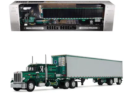 First Gear Peterbilt 359 With 60" Vintage Sleeper And 53' Utility Trailer With Reefer "hardwick Motor Freight"  In Multi