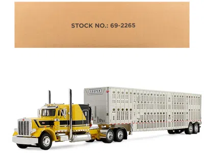 First Gear Peterbilt 359 With 63" Flat Top Sleeper & Wilson Silverstar Livestock Trailer "red's Favorites - Han In Multi