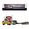 First Gear Peterbilt 367 Day Cab Cola Red And Talbert 55sa Tri-axle Lowboy Trailer Black 1/50 Diecast Model By