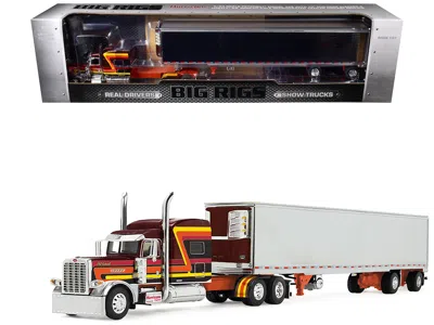 First Gear Peterbilt 389 Pride-n-class With 70" Mid-roof Sleeper And 53' Utility Trailer With Reefer "hurricane