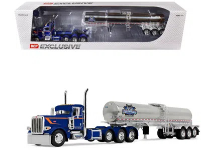 First Gear Peterbilt 389 Tri-axle Day Cab And Walker Food Grade Tank Trailer "finnesgard Trucking" Blue With Or