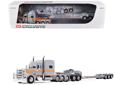 First Gear Peterbilt 389 With 70" Mid-roof Sleeper And Fontaine Magnitude Tri-axle Lowboy Trailer With Jeep "ca