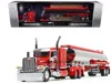 First Gear Peterbilt 389x With 63â€ Flat Top Sleeper And Heil Fuel Tank Trailer "wayne Transports" Red With Bl In Red