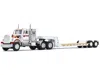 First Gear Western Star 4900 With 36" Vintage Flat Top Sleeper And Rogers Vintage Lowboy Trailer White With Gra