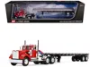 First Gear White Western Star 4900 Day Cab With 48â€ Utility Flatbed Trailer Viper Red 1/64 Diecast Model By Dc In Multi