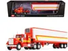 First Gear White Western Star 4900 With 36" Vintage Flat Top Sleeper And Wilson 40' Vintage Refridgerated Trail In Red