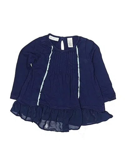 Pre-owned First Impressions Babies' 3/4 Sleeve Blouse In Blue