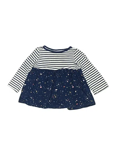 Pre-owned First Impressions Babies' 3/4 Sleeve Top Blue Stars Pattern Crew Neck Tops