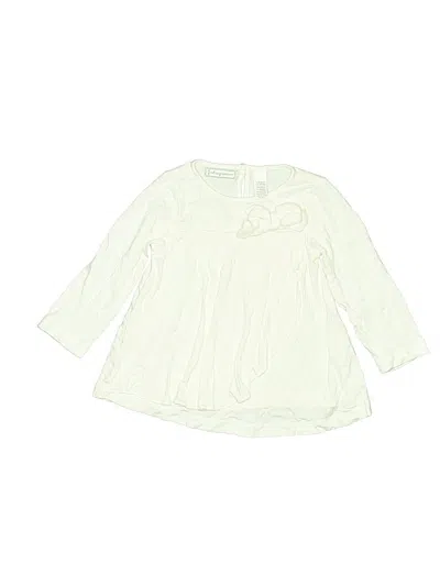 Pre-owned First Impressions Babies' 3/4 Sleeve Top Ivory Ruffles Neckline Tops In White