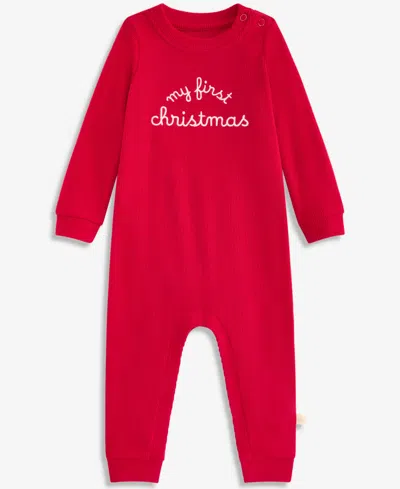 First Impressions Baby 0m-24m My First Christmas Coverall, Macy's Exclusive In Red