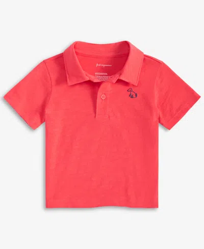 First Impressions Baby Boy Embroidered Dog Polo Shirt, Exclusively At Macy's In Dry Cherry