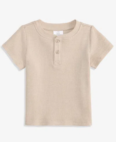 First Impressions Baby Boys' (0-24) Mix & Match Waffled Henley T-shirt, Macy's Exclusive In Brown