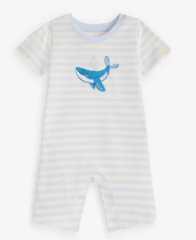 First Impressions Baby Boys' 0m-24m Cotton Whale Stripe Sunsuit, Macy's Exclusive In Multi