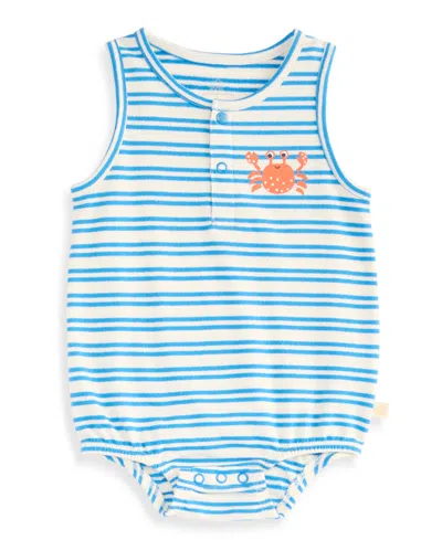 First Impressions Baby Boys' 0m-24m Crab Henley Cotton Sunsuit, Macy's Exclusive In Blue