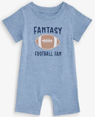 First Impressions Baby Boys' 0m-24m Fantasy Football Fan Cotton Sunsuit, Macy's Exclusive In Blue