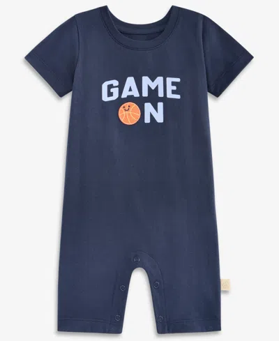 First Impressions Kids' Baby Boys' 0m-24m Game On Cotton Romper, Macy's Exclusive In Blue