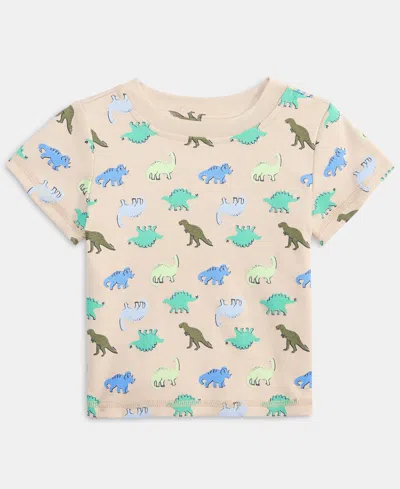 First Impressions Baby Boys' 3m-24m Mix And Match Dino Family Printed T-shirt, Macy's Exclusive In Nude