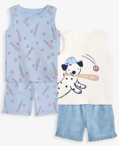 First Impressions Baby Boys 3m 24m Mix Match Baseball Tank Tops Shorts Macys Exclusive In Blue