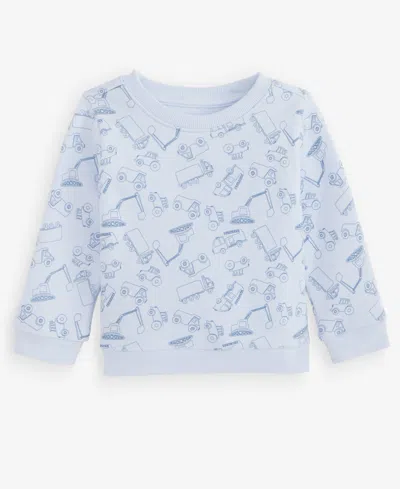 First Impressions Baby Boys' 3m-24m Mix & Match Construction-print Sweatshirt, Macy's Exclusive In Blue