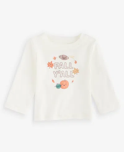 First Impressions Baby Boys' 3m-24m Mix & Match Long-sleeve Fall Y'all T-shirt, Macy's Exclusive In White