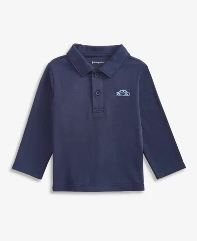First Impressions Baby Boys' 3m-24m Mix And Match Long-sleeve Mini Car Polo Shirt, Macy's Exclusive In Blue