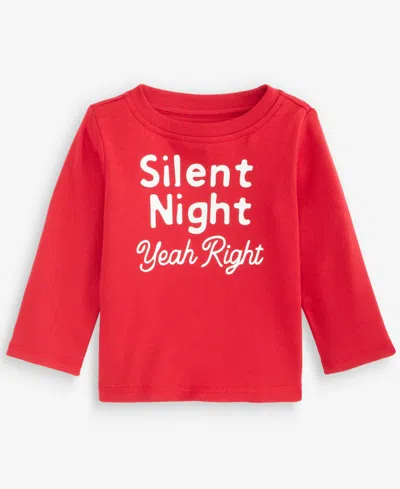 First Impressions Baby Boys' 3m-24m Mix & Match Long-sleeve Silent Night T-shirt, Macy's Exclusive In Red