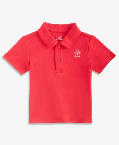 First Impressions Baby Boys' 3m-24m Mix & Match Short-sleeve Gingerbread Polo Top, Macy's Exclusive In Red