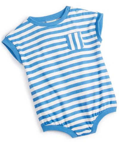 First Impressions Baby Boys Atlantic Striped Sunsuit, Created For Macy's In Lyric Blue