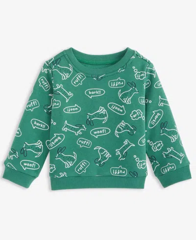 First Impressions Baby Boys Bark Dogs Printed Sweatshirt, Macy's Exclusive In Green