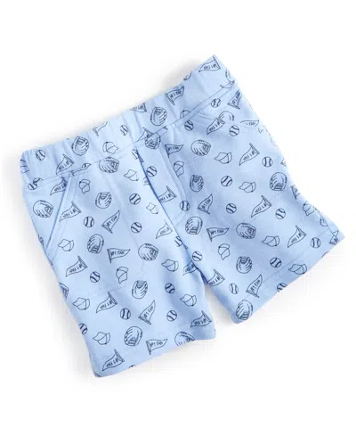 First Impressions Baby Boys Baseball Shorts, Created For Macy's In Blue Whisper