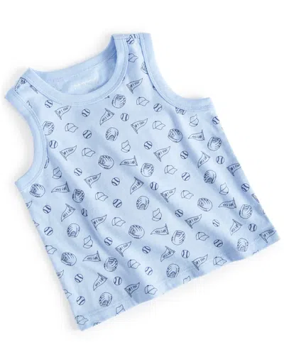 First Impressions Baby Boys Baseball Tank Top, Created For Macy's In Blue Whisper