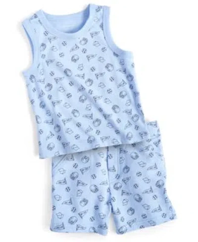 First Impressions Baby Boys Baseball Tank Top Shorts Created For Macys In Blue Whisper